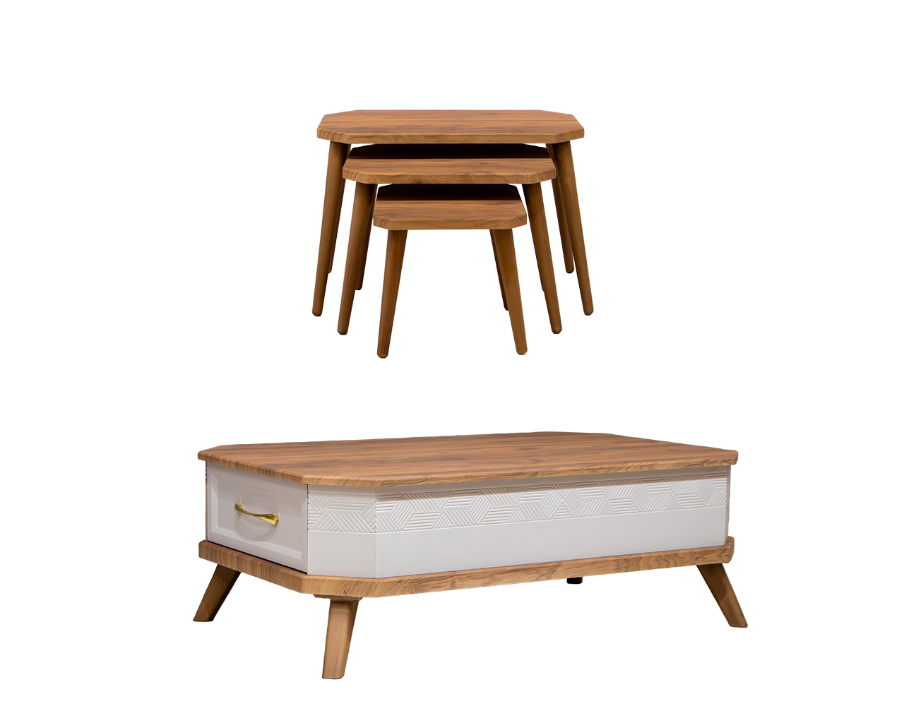 Delvan model coffee table and side table