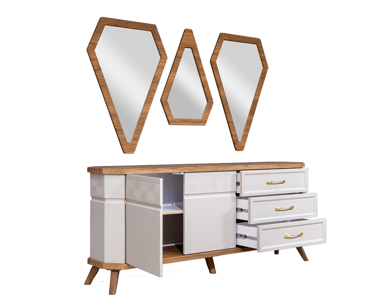 Delvan model mirror and console