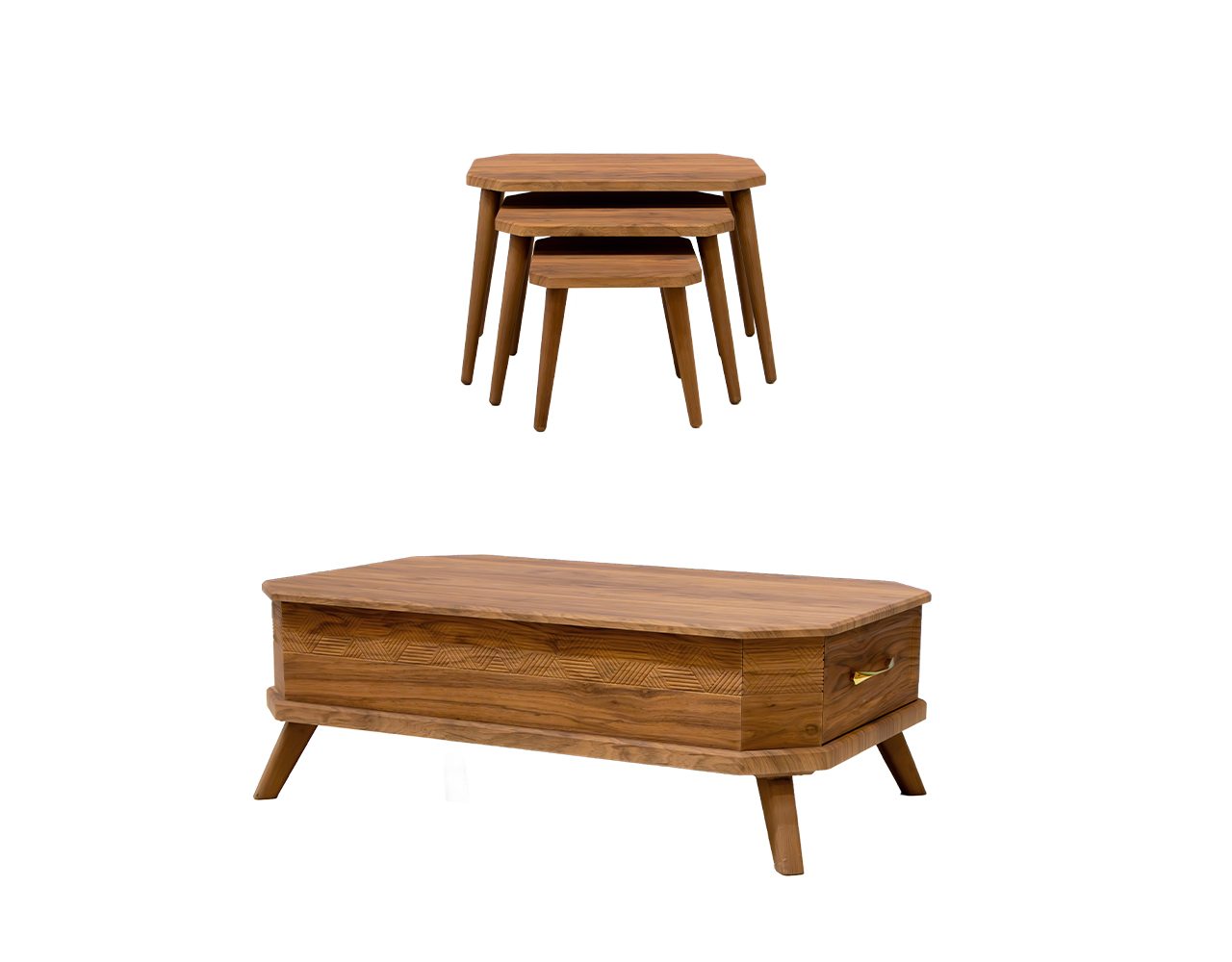 Delvan model coffee table and side table