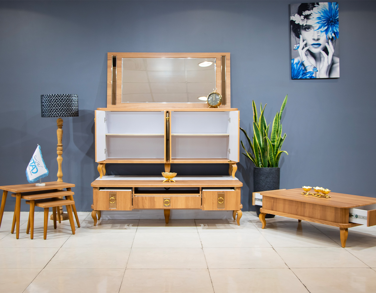 ست کامل آینه کنسول مدل غزل